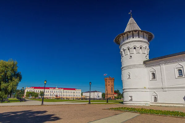 Toren Van Gostiny Dvor Koopvaardijwerf Het Kremlin Van Tobolsk Rusland — Stockfoto