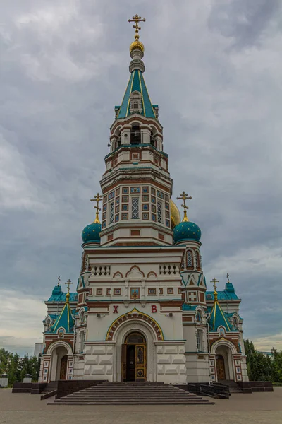 Antagande Katedralen Uspenskiy Kafedralnyy Sobor Omsk Ryssland — Stockfoto