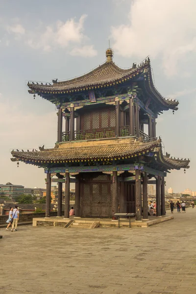 China August 2018 Houten Twer Aan Stadsmuren Van China — Stockfoto