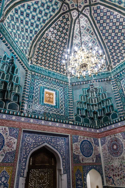 Amarcândia Uzbequistão Abril 2018 Interior Dos Mausoléus Necrópole Shah Zinda — Fotografia de Stock