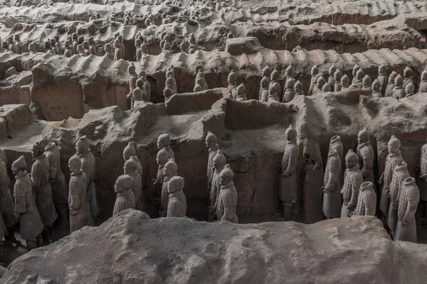 Chine Août 2018 Sculptures Soldats Dans Fosse Armée Des Guerriers — Photo