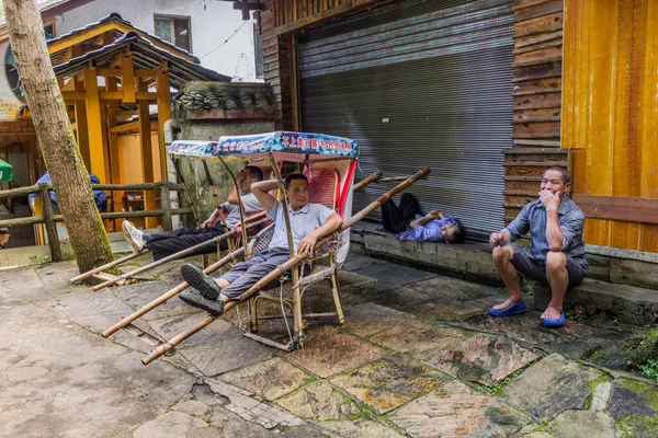 Zhangjiajie China Agosto 2018 Sillas Sedán Para Los Visitantes Del — Foto de Stock