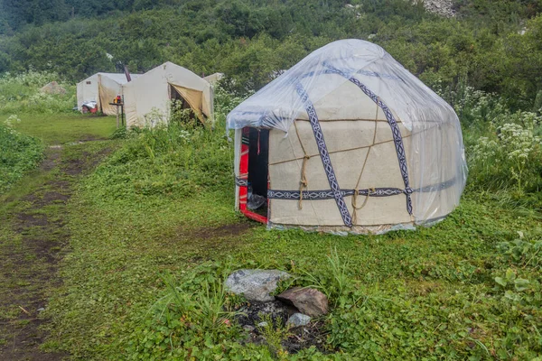 Yurt Camp Ala Kul Lake Kyrgyzstan — Stock Photo, Image