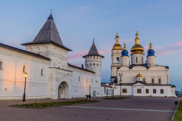 Gostiny Dvor Handelsträdgård Klocktorn Och Sophia Antagande Katedralen Kreml Tobolsk — Stockfoto