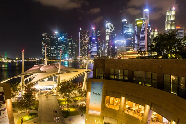 Singapore Singapore March 2018 Night View Marina Bay Skyline Singapore — Stock Photo, Image