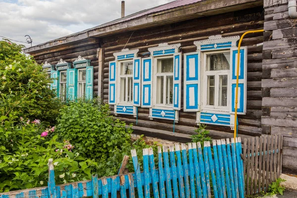 Старинный Русский Деревянный Дом Тюмени — стоковое фото