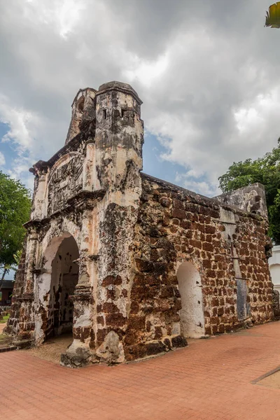 Porta de Santiago gate house of A Famosa fortress in Malacca (Melaka), Malaysia