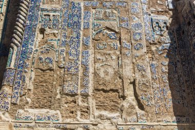 Özbekistan Shahrisabz 'daki Ak Saray harabelerinin ayrıntıları