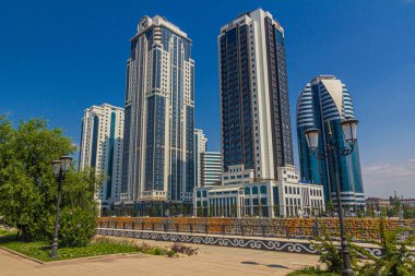 GROZNY, RUSSIA - 25 Haziran 2018: Grozny City, Çeçenistan, Rusya