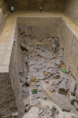 XI 'AN, CHINA - 6 AĞUSTOS 2018: Xi' an, Shaanxi vilayeti yakınlarındaki Terracotta Savaşçıları Ordusu 'nun 3.