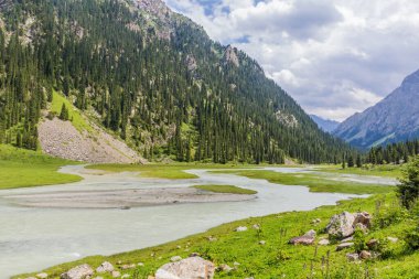 Kırgızistan 'daki Karakol Nehri Vadisi