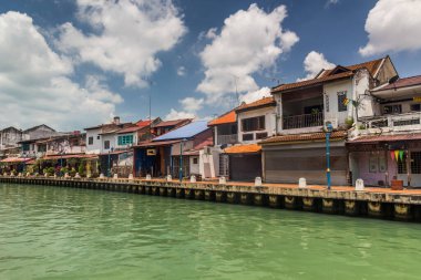 Malacca Nehri Malacca 'nın merkezinde (Melaka), Malezya