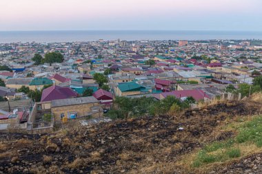 Rusya 'nın Dağıstan Cumhuriyeti' ndeki Derbent 'in hava görüntüsü