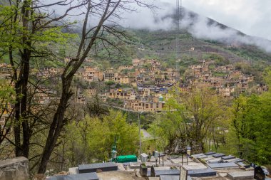 MASULEH, İRAN - 7 Nisan 2018: Gilan, İran 'da geleneksel köy Masuleh