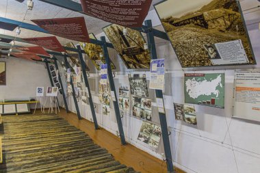 PERM KRAI, RUSSIA - JULY 1, 2018: Exhibits in the Museum of the History of Political Repression Perm-36 (Gulag Museum), Russia clipart