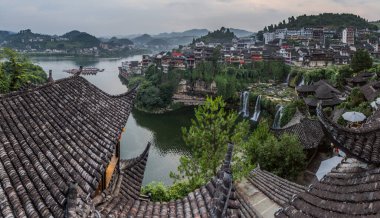 Furong Antik Kasabası Manzarası (Furong Zhen, Hibiscus Kasabası), Çin