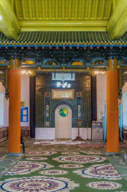 KARAKOL, KYRGYZSTAN - 14 Temmuz 2018: Karakol, Kırgızistan 'daki Dungan Camii