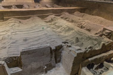 XI 'AN, CHINA - 6 AĞUSTOS 2018: Xi' an, Çin yakınlarındaki Terracotta Ordusu 2.