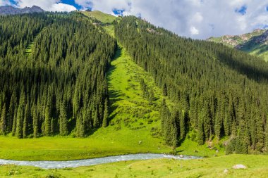 Arashan valley in the Terskey Alatau mountain range, Kyrgyzstan clipart