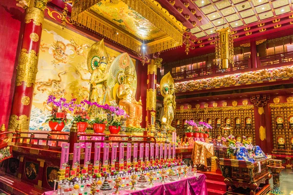 Singapore Singapore Maart 2018 Interieur Van Boeddha Tandenrelikwie Tempel Chinatown — Stockfoto