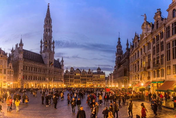 Bruxelles Belgio Nov 2018 Veduta Serale Della Grand Place Grote — Foto Stock