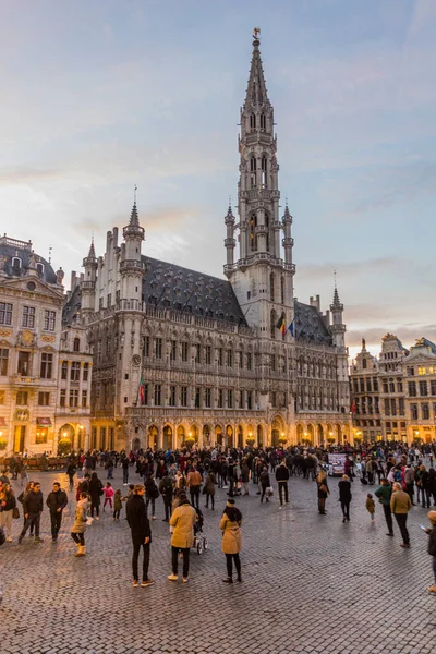 Bruselas Bélgica Nov 2018 Ayuntamiento Grand Place Grote Markt Bruselas — Foto de Stock