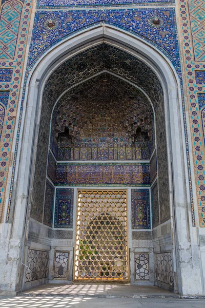 Iwan Portal Abovedado Ulugh Beg Madrasa Samarcanda Uzbekistán —  Fotos de Stock
