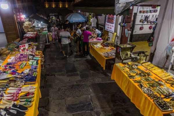 Furong Zhen China August 2018 Night View Narrow Alley Various — стокове фото