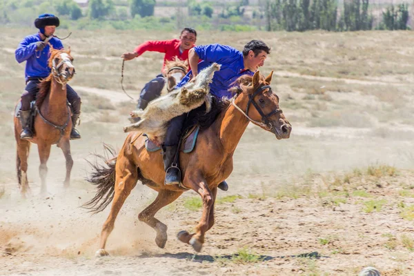 Issyk Kul Kyrgyzstan Julho 2018 Jogadores Kok Boru Tradicional Jogo — Fotografia de Stock