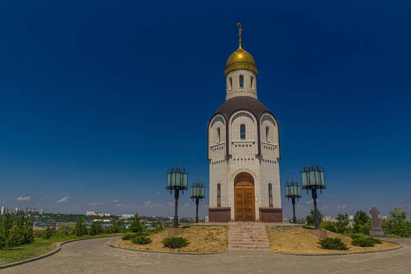 Iglesia Nuestra Señora Vladimir Colina Mamayev Volgogrado Rusia — Foto de Stock