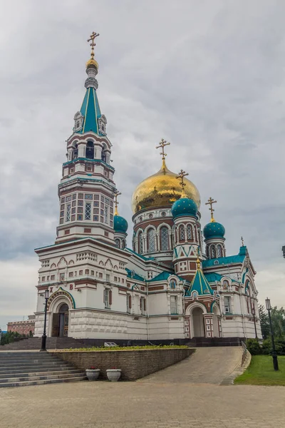 Catedral Asunción Uspenskiy Kafedralnyy Sobor Omsk Rusia — Foto de Stock