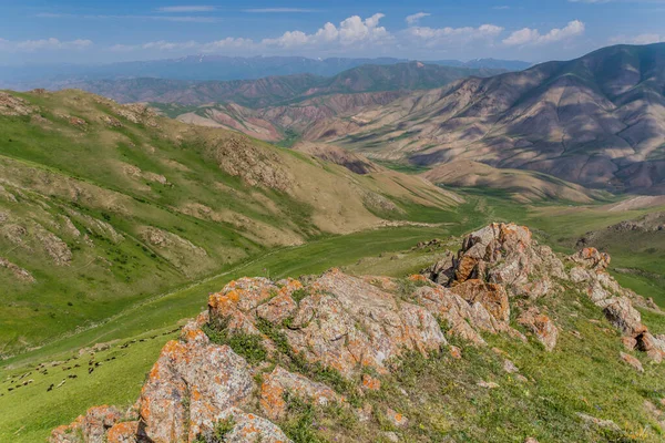 Berg Nära Sjön Song Kul Kirgizistan — Stockfoto