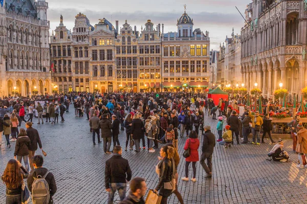 Bryssel Belgien Nov 2018 Människor Grand Place Grote Markt Bryssel — Stockfoto