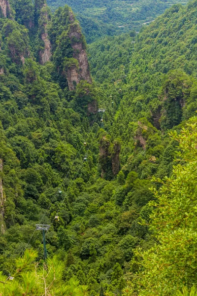 Yangjiajie Kabelbaan Wulingyuan Scenic Historic Interest Area Zhangjiajie National Forest — Stockfoto