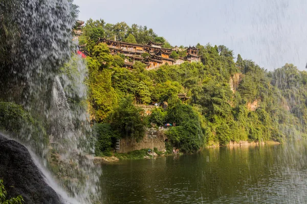 Cascade Dans Ville Furong Zhen Province Hunan Chine — Photo