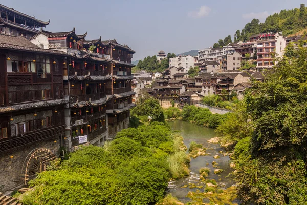 Casas Velhas Rio Cidade Furong Zhen Província Hunan China — Fotografia de Stock