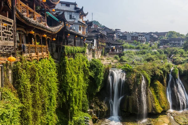 Vodopád Městě Furong Zhen Provincie Hunan Čína — Stock fotografie