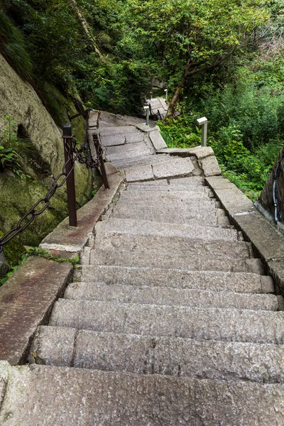 Escaliers Menant Aux Sommets Montagne Hua Shan Chine — Photo