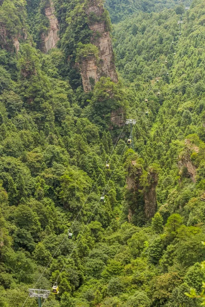 Yangjiajie Kabelbaan Wulingyuan Scenic Historic Interest Area Zhangjiajie National Forest — Stockfoto