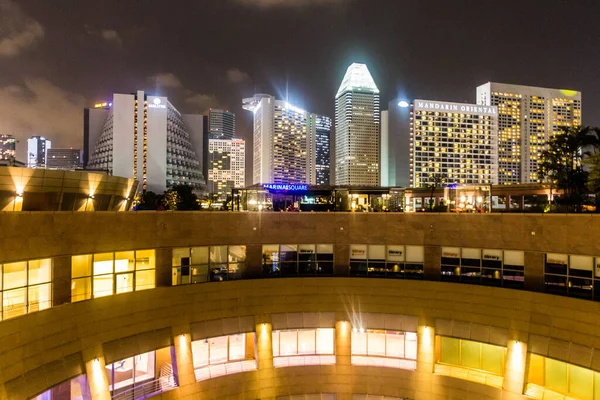 Singapore Singapore March 2018 Night View Marina Bay Skyline Singapore — Stock Photo, Image