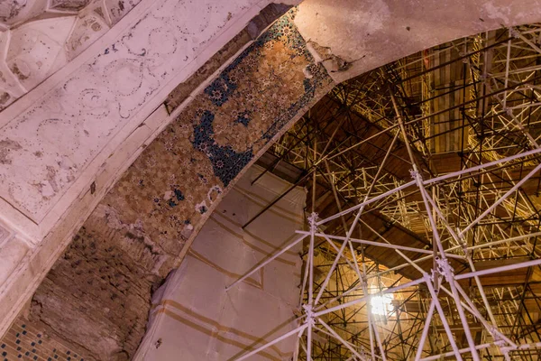 Soltaniyeh Iran April 2018 Scaffolding Dome Soltaniyeh Tomb Oljeitu Zanjan — 图库照片