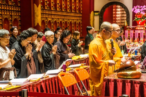 Singapore Singapore Maart 2018 Ceremonie Boeddha Tandrelikwie Tempel Chinatown Van — Stockfoto