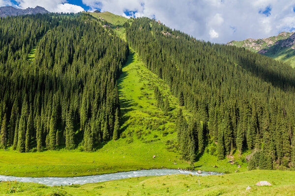 Arashan valley in the Terskey Alatau mountain range, Kyrgyzstan