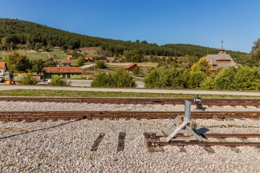 Sırbistan 'ın Vitasi kentinde Sarganska Osmica (Sargan Sekiz) dar kalibreli miras demiryolu