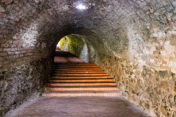 Sırbistan 'ın Novi Sad kentindeki Petrovaradin Kalesindeki Merdiven