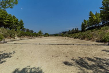 Yunanistan 'ın Mora yarımadasındaki antik Nemea Stadyumu