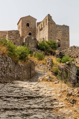 Yunanistan 'ın Mora yarımadasındaki Mystras harabelerindeki saray kompleksi