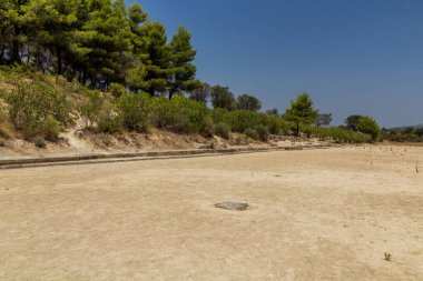 Yunanistan 'ın Mora yarımadasındaki antik Nemea Stadyumu