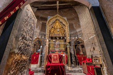 DİYARBAKIR, TURKEY - 25 Eylül 2022: Diyarbakır, Türkiye 'de Bakire Meryem' in Suriye Ortodoks Kilisesi