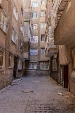 Diyarbakır, Türkiye 'de ara sokak manzarası